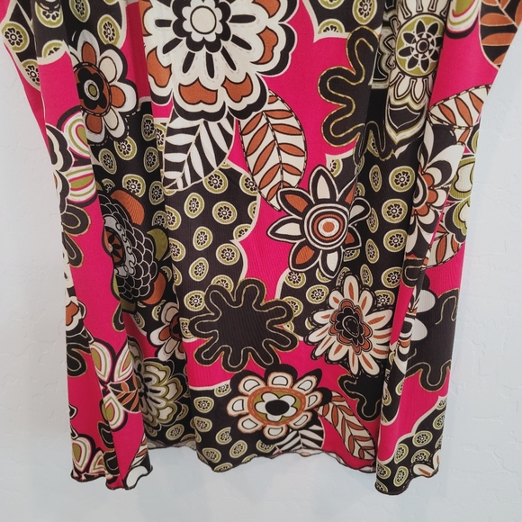 BCX Brown/Pink Halter Floral Top Size Small - Picture 7 of 12